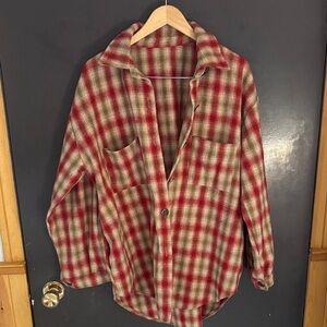 Plaid Red and Brown Men's Shirt